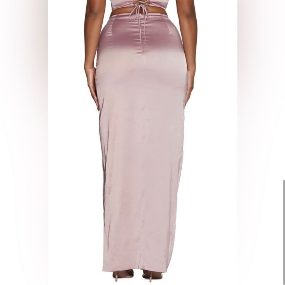 #115 NAKED WARDROBE Satin Slip Maxi Dress - Picture 3 of 11